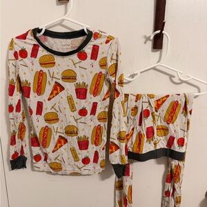 Little Sleepies fast foodie viscose bamboo two piece long sleeve kids pjs 4T